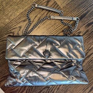 Kurt Geiger XXL metallic pewter shoulder bag